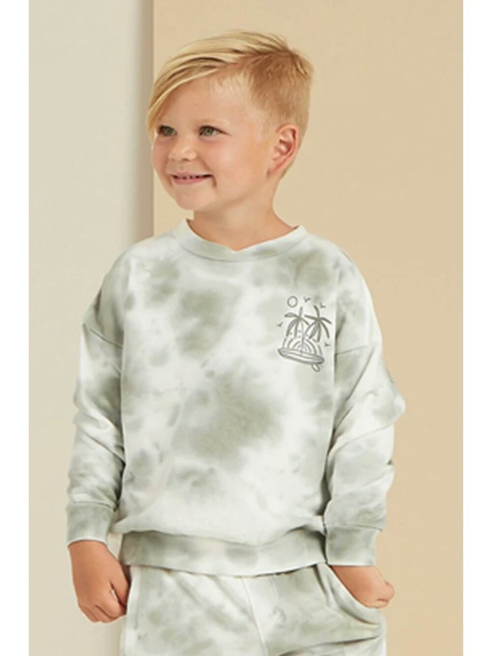 NWT Rylee Cru sweatshirt aqua tie dye SZ2-3y